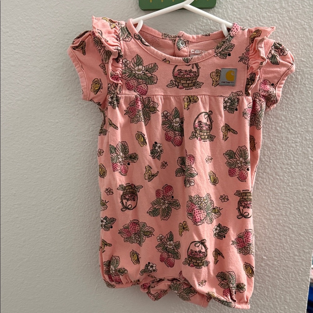 Carhartt® Infant Girls' Strawberry Print Romper